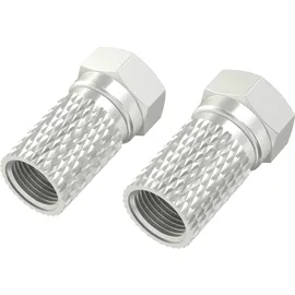 Hama Antennen-Adapter-Set F-Stecker 5,5 mm Schraubbar Silber 2 Stück