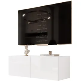 idohome TV-Lowboard 100x36x40 cm Weiß Holzwerkstoff