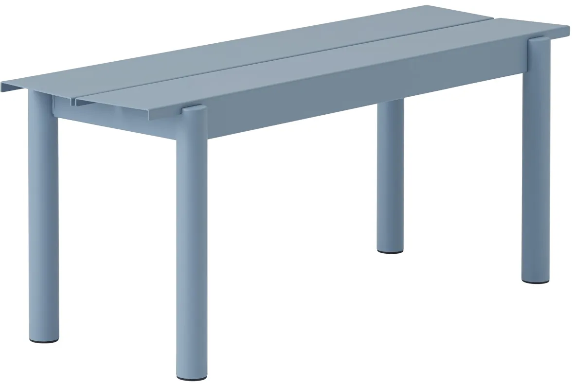 Muuto Linear Steel Gartenbank, 110 cm, pale blue