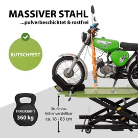 Trutzholm Motorradhebebühne hydraulisch 360 kg Breite 50 cm Schwarz Grün