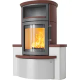 Kaminofen Hark 44-5.34 GT ECOplus RUA 5 kW - Ofenkacheln: jola-braun - Korpus: titan