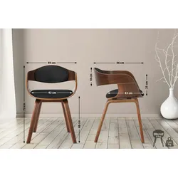CLP 2er Set Stühle Kingston Stoff walnuss/dunkelgrau/walnuss