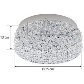 LUCANDE LED-Deckenleuchte Felias, chromfarben, Glas, Ø 35 cm