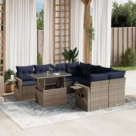 vidaXL Gartensofa-Set 9-tlg. grau