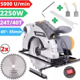 Powermat Handkreissäge 185 mm 2250 W Laser