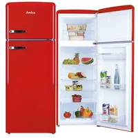 Amica DTR 374 190 R Retro-Kühl-Gefrierkombination (206 l, 1440 mm hoch, Rot)
