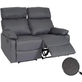 Mendler 2er Kinosessel HWC-L93, Relaxsessel Fernsehsessel Sofa, Armlehne Liegefunktion Nosagfederung Stoff/Textil - dunkelgrau