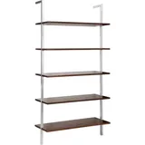 LeGer Home by Lena Gercke Ablageregal Aninnar, fünf Einlegeböden aus Eschenholzfurnier, Gestell aus Edelstahl braun