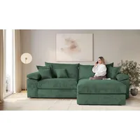 Home affaire Ecksofa Soft&Cosy XXL L-Form - Breite 303 cm, Mega-Sofa, in Cord, Federkern-Polsterung grün