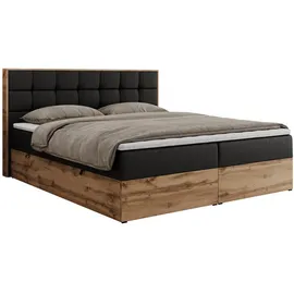 MKS Meble MKS Boxbett, Schwarz, Textil, 2-Sitzer, H4, 7-Zonen, Rechteckig, 180x200 cm, Schlafzimmer, Betten, Boxspringbetten