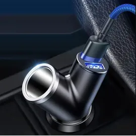 Baseus Y-Typ KFZ-Ladegerät Dual USB Zigarettenanzünder 3,1 A Schwarz