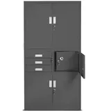 Jan Nowak Aktenschrank, Büroschrank, Metallschrank mit Tresor | 3 Schubladen, Höhenverstellbare Fachböden, Geheimfach, Pulverbeschichtet | für Büro, Archiven | 185 cm x 90 cm x 40 cm, Anthrazit