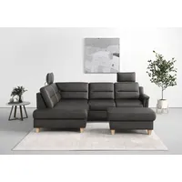 sit&more Ecksofa SIT & MORE "Farö L-Form", grau (anthrazit), B:251cm H:90cm T:187cm, Sofas, Ecksofa, inklusive Federkern, wahlweise mit Bettfunktion und Bettkasten