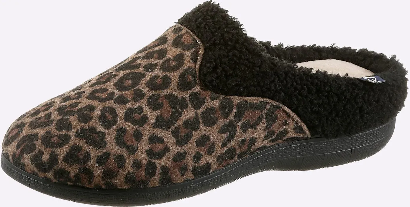 Pantoffel INSPIRATIONEN, Damen, Gr. 39, braun (beige, gemustert), Textil, Schuhe
