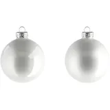 Kaemingk Weihnachtsbaumkugeln weiß ¦ Glas,Aluminium Ø: 8.0