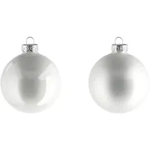 Kaemingk Weihnachtsbaumkugeln weiß ¦ Glas,Aluminium Ø: 8.0