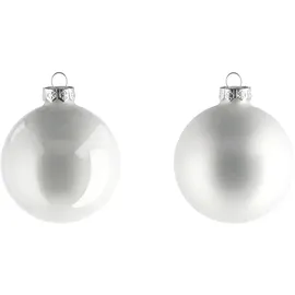 Kaemingk Weihnachtsbaumkugeln weiß ¦ Glas,Aluminium Ø: 8.0