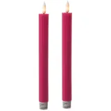 MARELIDA LED Stabkerzen Tafelkerzen Spitzkerzen H: 25cm beerenrot 2St.