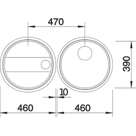 Blanco Rondo Set Edelstahl Bürstfinish + Handbetätigung
