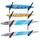 Vevor Surfbrett-Wandhalterung (4 Ebenen) horizontales Surfbrett-Rack Aufhänger zur Aufbewahrung & Präsentation, höhenverstellbarer Organizer für Kiteboards Shortboards Skier Snowboards Schwarz