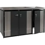 MCW Mülltonnenbox MCW-O67-PK-3 196 x 125 x 84 cm schwarz