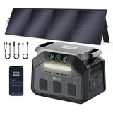 IEE 1800W Solargenerator P1800 mit 200W Solarpanel, 1024Wh LiFePO4 Akku Tragbare Powerstation, 0–80% in 45 Min.Laden, 11 Anschlüsse, App, Portable Power Station für Camping, Wohnmobile, Notstrom