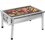 Edelstahl Camping Holzkohlegrill Tragbar Picknickgrill Kleiner Tischgrill BBQ
