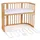 Waldin Babybett 5in1, Beistellbett aus Holz, Matratze, Belüftet