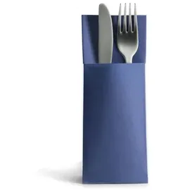 ornamensa Airlaid 50 Besteckservietten Bestecktaschen blau 32x40cm, Stoffähnlich, hochwertige Einwegserviette