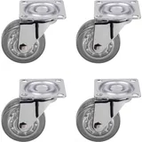 4 x Möbelrolle transparent Ø 50 mm Transportrolle Lenkrolle