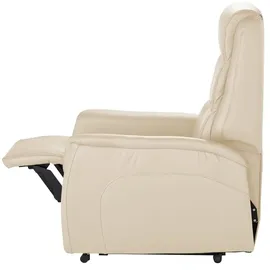 Hukla Fernsehsessel Dean Leder 70 x 107 x 88 cm Beige elektrisch