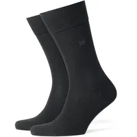 Burlington Herren Socken LEEDS - Schurwolle, Logo, Uni, One Size, 40-46 Schwarz