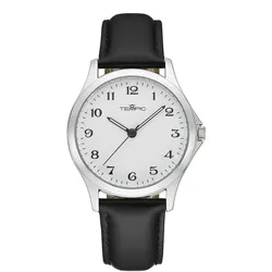 Quarzuhr TEMPIC, schwarz, Armbanduhren, Herren, Armbanduhr, Herrenuhr, analog, Lederarmband