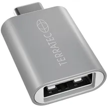 Terratec USB-C auf USB-A Adapter 2,00 m Grau/Silber