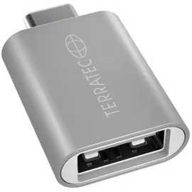 Terratec USB-C auf USB-A Adapter 2,00 m Grau/Silber