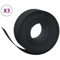 vidaXL Rasenkanten 3 Stk. Schwarz 10 m 20 cm Polyethylen