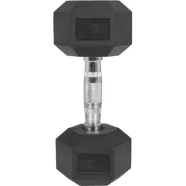 Gorilla Sports Hexagon Kurzhantel Gummi 10 kg schwarz