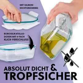 GOURMETmaxx Klick-it Frischhaltedose grün 1,05 l 4-teiliges Set