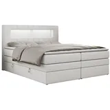 MKS Meble Boxspringbett Weiß, Textil, 2-Sitzer, H4, Rechteckig, 140x200 cm, Schlafzimmer, Betten, Boxspringbetten