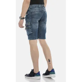 Cipo & Baxx "Bermuda & Short", Herren, Gr. 32, Normalgrößen, blau, 98% Baumwolle, 2% Elasthan, unifarben, regular fit kurz, Jeans, aus Baumwollmix
