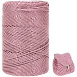 Polyester Garn 3mm X 225m,Makramee Garn 3mm,Makramee Band,Polypropylene Yarn,Geflochten Makramee Schnur Farbig,garn Zum Häkeln Für Stricken,Dekoration DIY Handwerk (rote Haut)