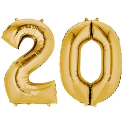 Folienballon gold Zahl 20
