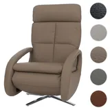 Mendler Relaxsessel HWC-L11 Leder 74 x 110 x 0 cm Taupe elektrisch drehbar