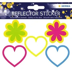 HERMA Reflektorsticker 19196 Herzen Blumen sortiert 5 St./Pack.