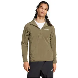 adidas Multi Essentials Fleece Mit Halbem Reißverschluss - Olive Strata - M