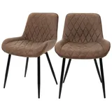 ML-Design Esszimmerstuhl PU-Kunstleder braun 2er Set