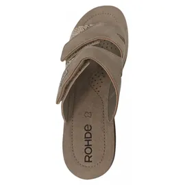 ROHDE Damen Pantolette mit Blumendruck und Lederdecksohle Baviera 1302, Größe:40 EU,