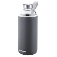 Westmark Trinkflasche mit Cover, Glas 1 Liter, grau
