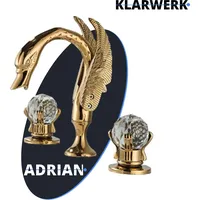 Klarwerk ADRIAN | 3-Loch Badarmatur großer Schwan Gold |