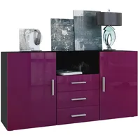 Vladon Sideboard, Brombeere, 138.5x71.5x35 cm, Wohnzimmer, Kommoden & Sideboards,